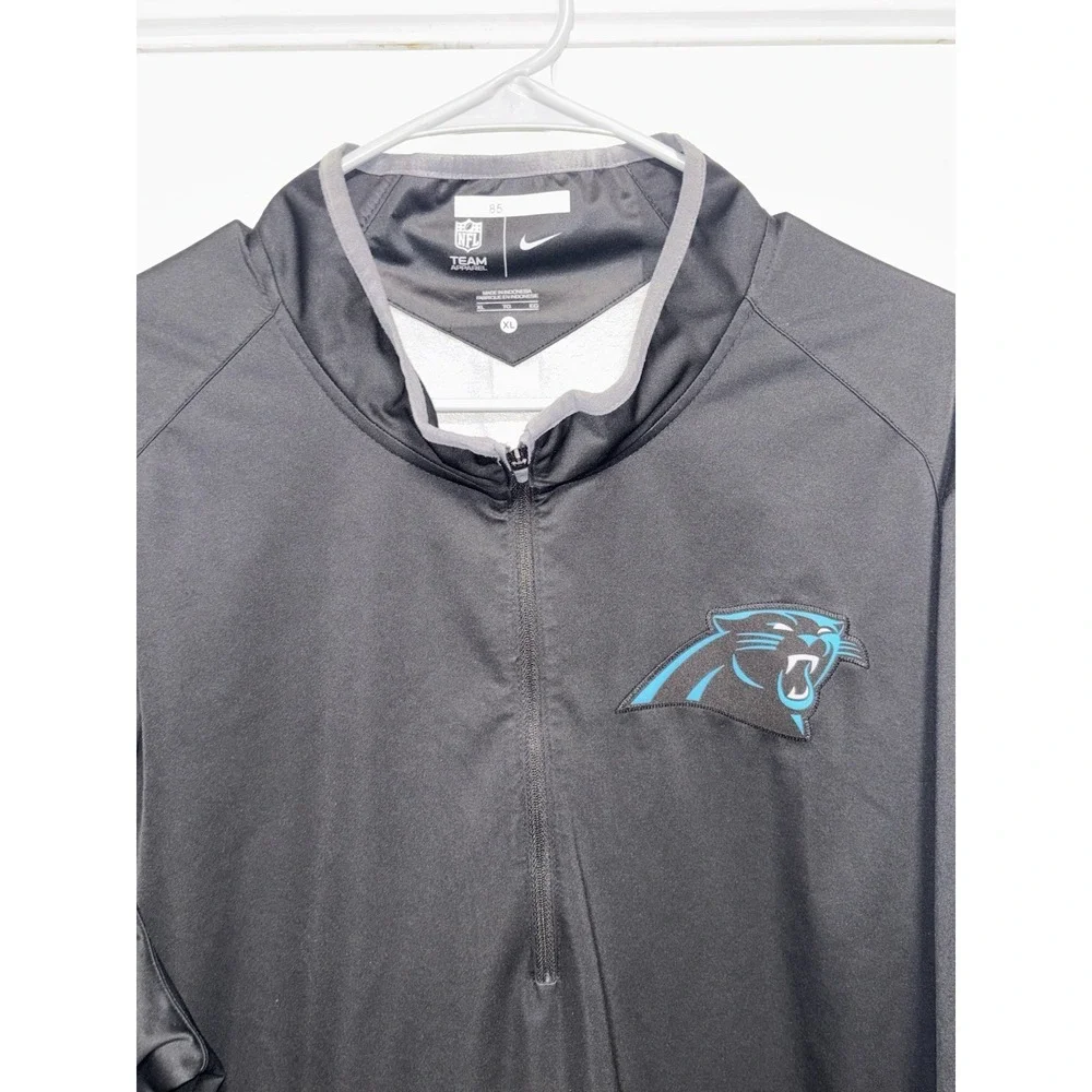 Nike NFL On Field Carolina Panthers 1/4 Zip Short Sleeve Pullover Windbreaker XL